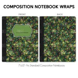 Holiday Lights Real Branches – Composition Notebook Wrap (Classic) | Vinyl Notebook Cover