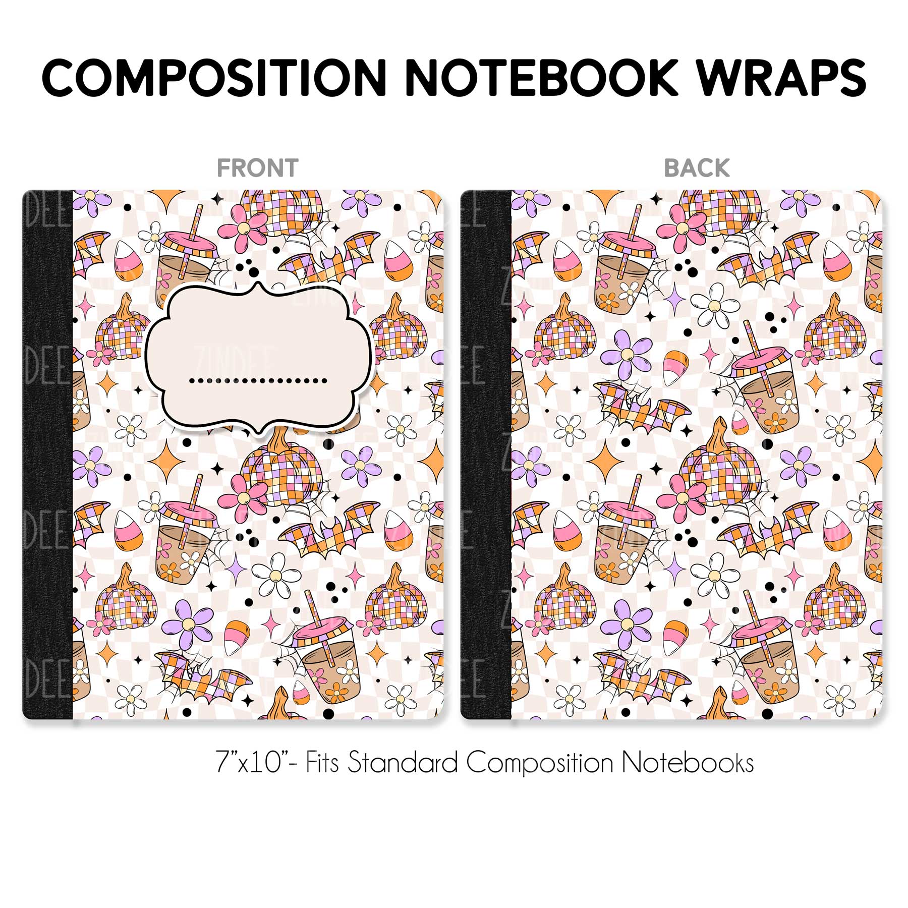 Retro Halloween – Composition Notebook Wrap (Classic) | Vinyl Notebook Cover