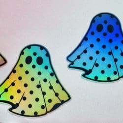 Alternative view of Polka Dot Simple Ghost Holographic Sticker- 2 inch