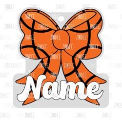 Basketball Bow Hair Tie Holder- Ponytail | Also Available as Sticker or UV DTF