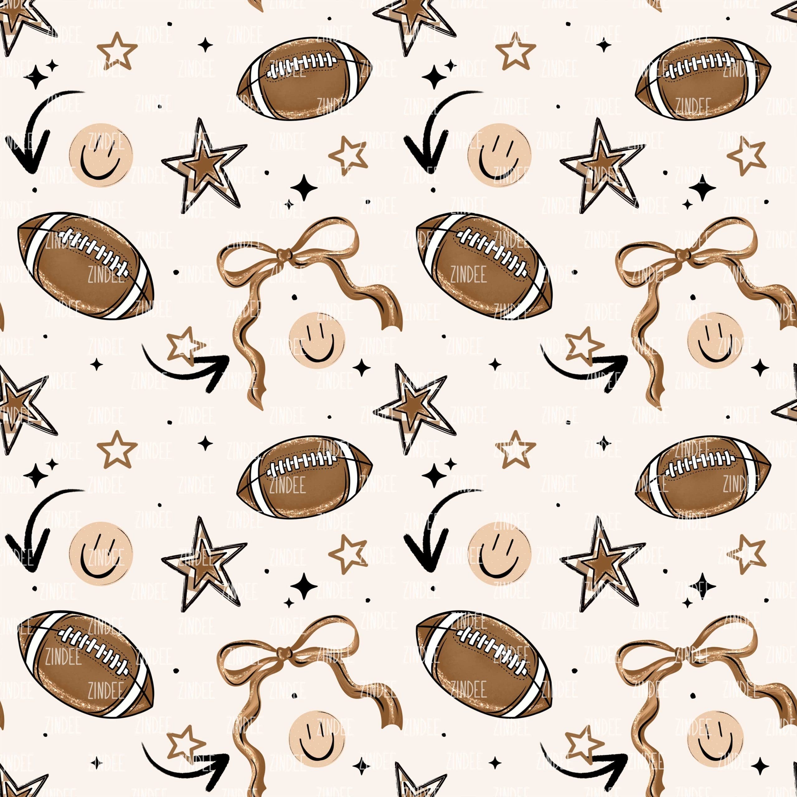 Football Bow seamless (vinyl)