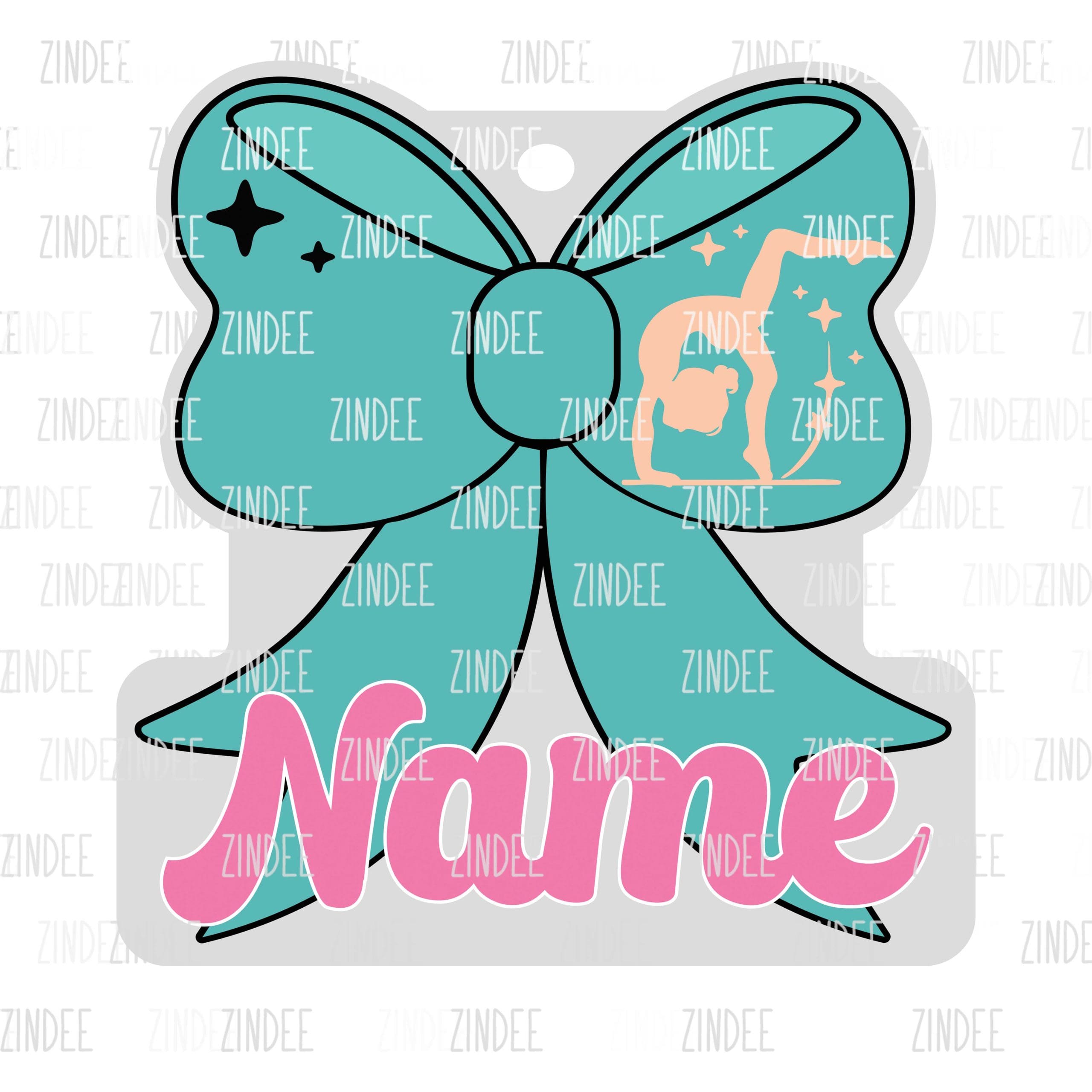 Gymnastics Bow Hair Tie Holder- Ponytail | Also Available as Sticker or UV DTF