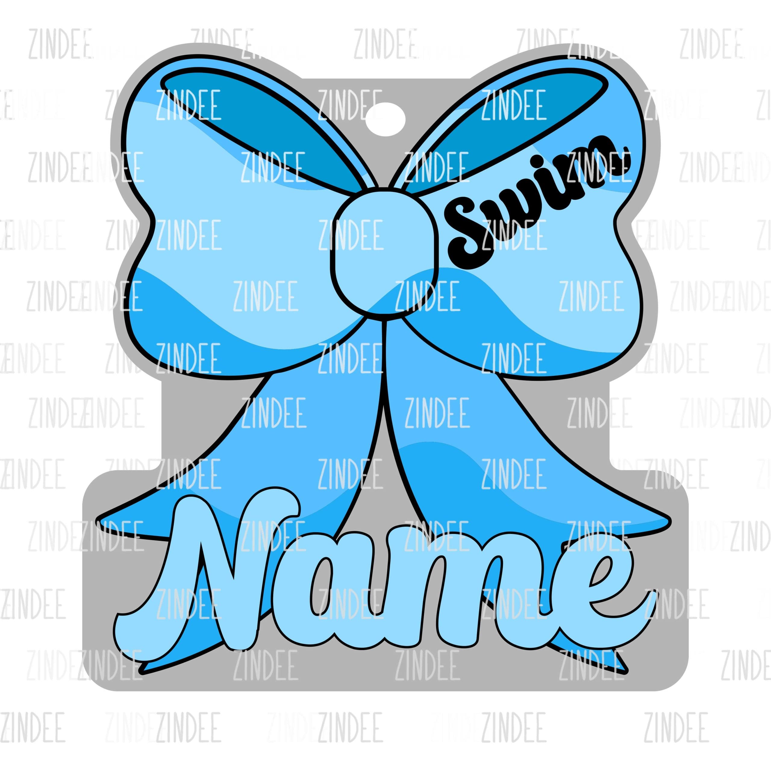 Swim Bow Hair Tie Holder- Ponytail | Also Available as Sticker or UV DTF